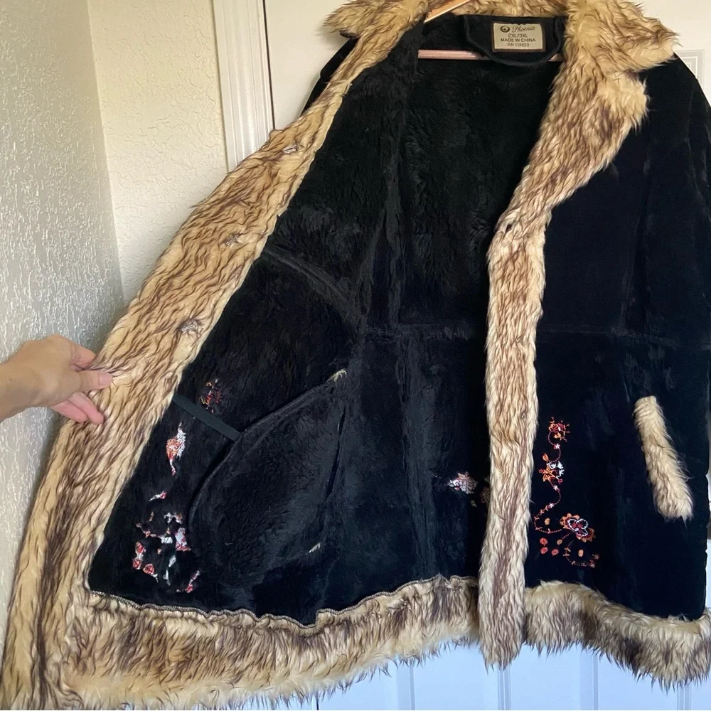 Vintage Phoenix Faux Suede and Fur Penny Lane Coat 2X-3X - Picture 7 of 13